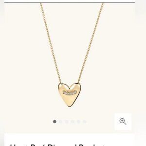 Mejuri Heart Pavé Diamond Pendant Necklace 14k